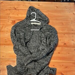 Black and White Hooded Sweater